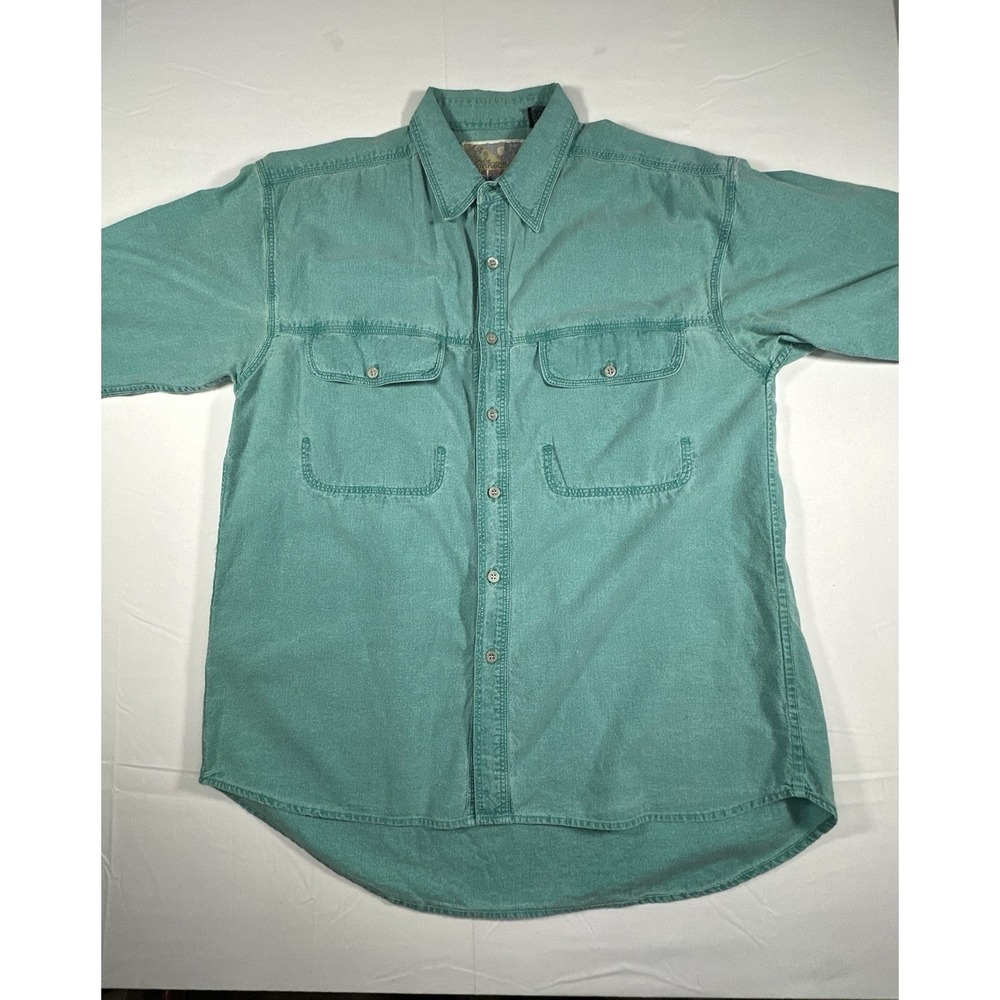Vintage Pier Connection Men's Short Sleeve Button Up Shirt 100% Cotton Sz Med